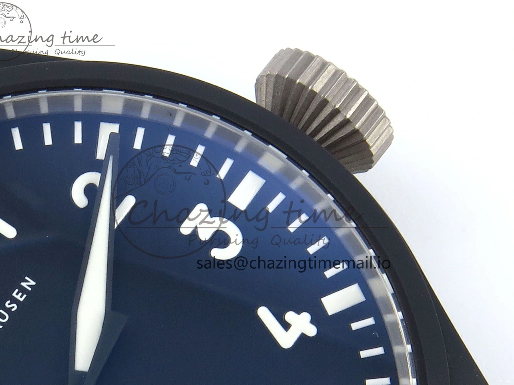 MIROTIME 0326 Durable Pilot Top Gun IW326901 M+F 1:1 Best Edition Black Dial on Black Nylon Strap MY 7003